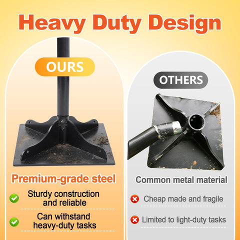 Acostop heavy-duty tamper length 48in enabling standing operation and extended reach.