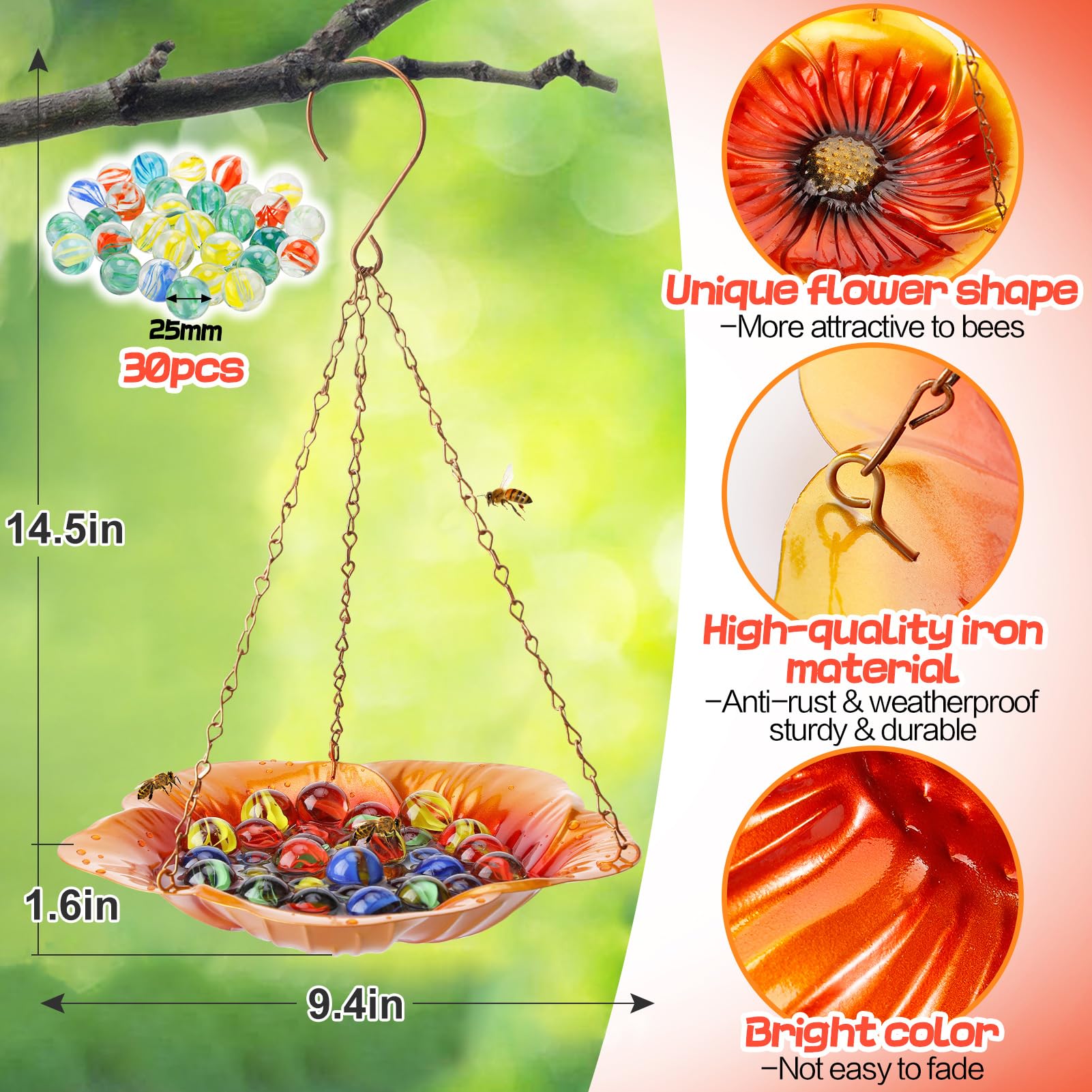 Acostop outdoor yard display brightens spaces with a practical pollinator station.