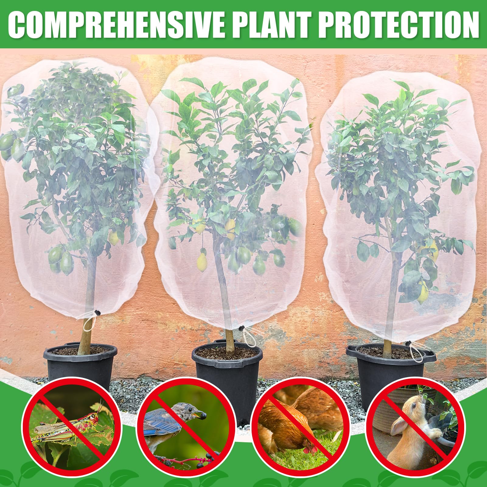 Acostop UV-resistant polyester material provides durable garden protection