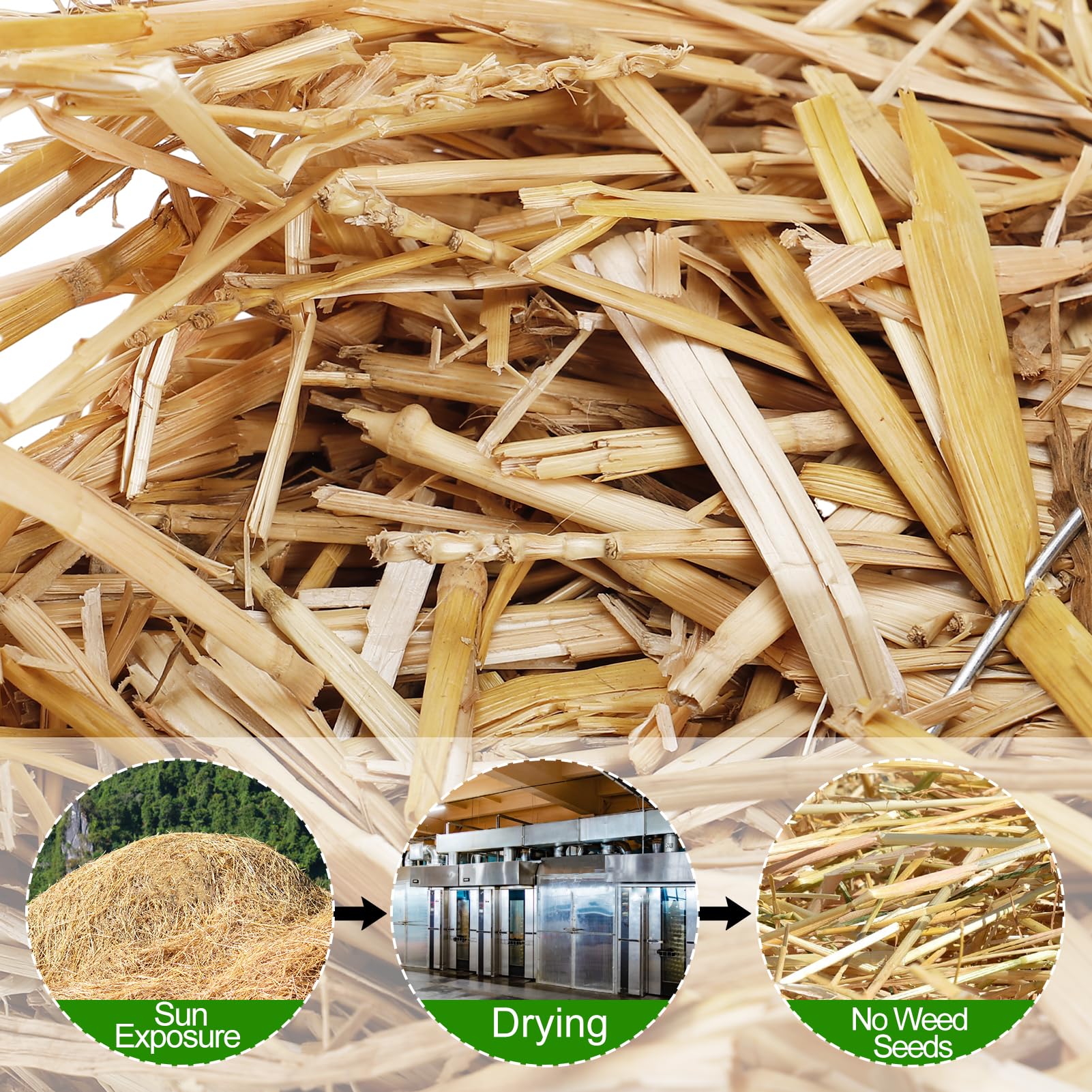 Acostop straw helps prevent erosion in garden areas after rain