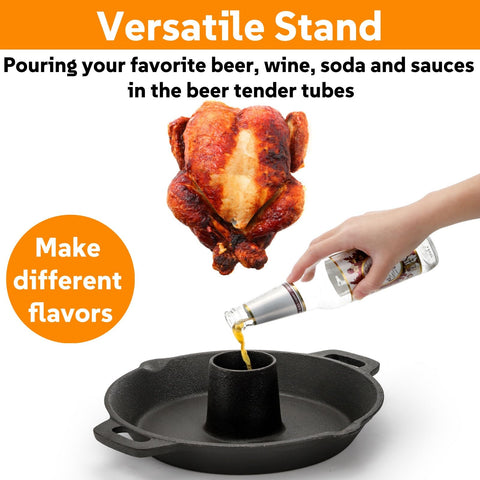 Acshio roasting pan with vegetables catches juices for richer sides.