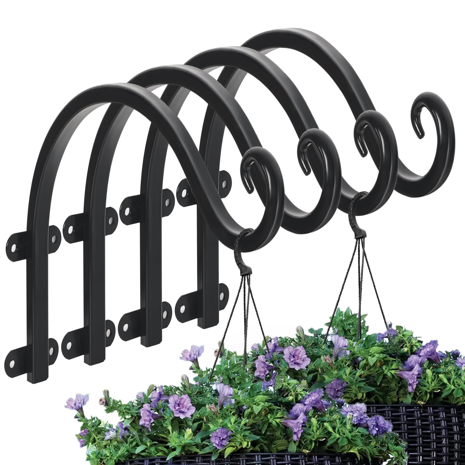 Acteomsly 4-pack 12-inch hanging brackets, sturdy indoor/outdoor support.