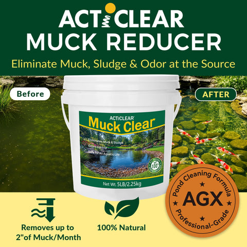 ActiClear Muck Clear pond tabs dispersing to bottom for ongoing muck breakdown.