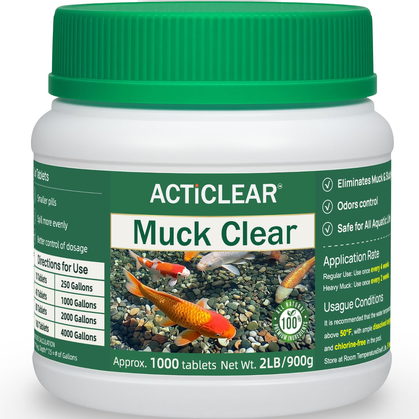 ActiClear Muck Clear tablets sinking to pond bottom for muck breakdown