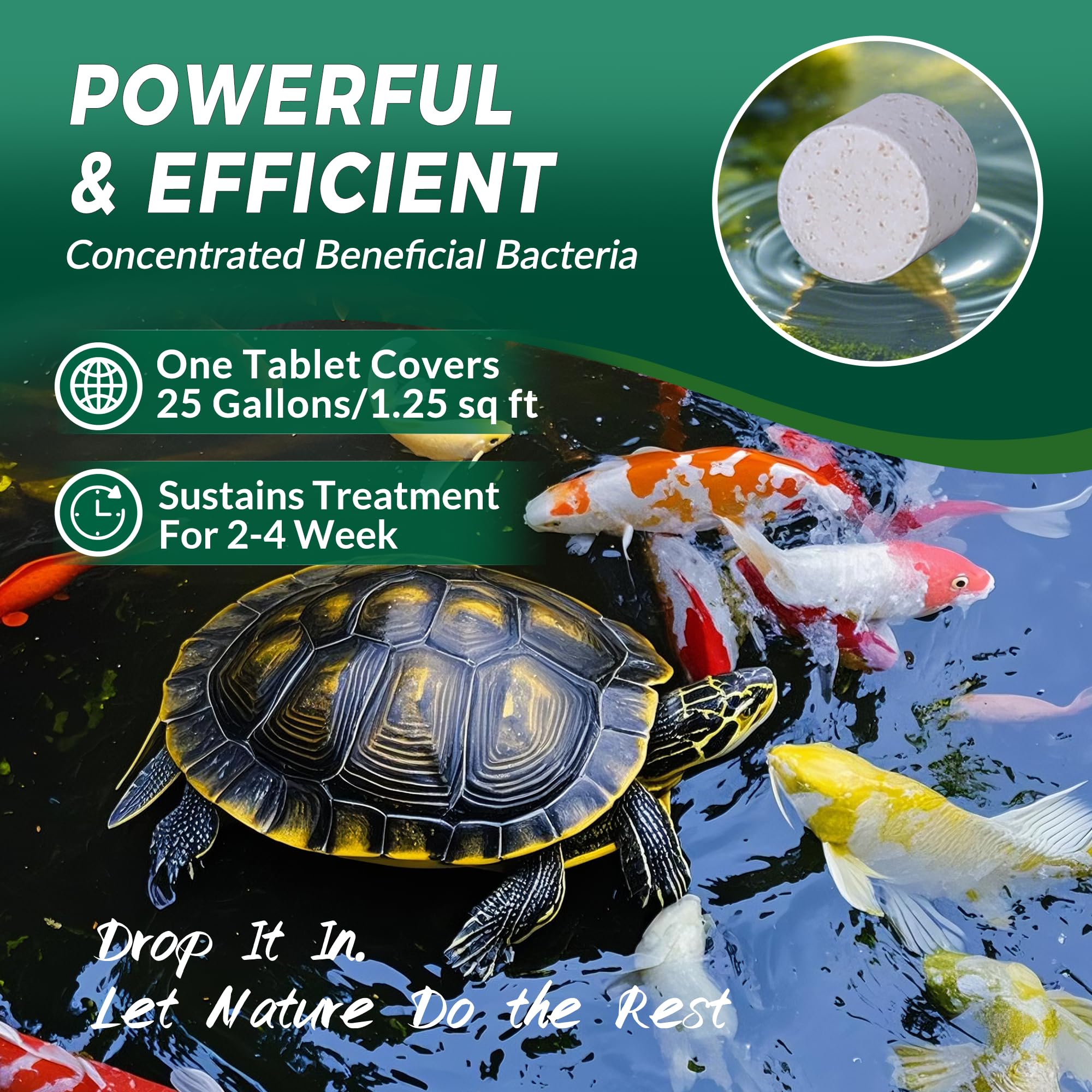 ACTICLEAR Muck Clear tablets sinking to bottom for continuous action