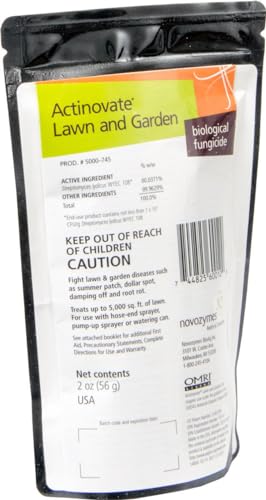 Actinovate spray bottle illustrating foliar disease prevention on vegetables.