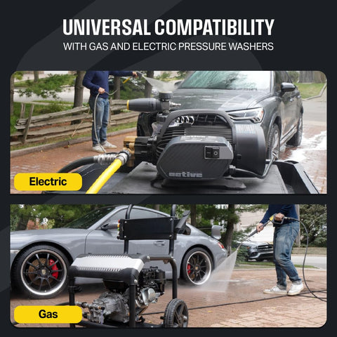 Active 100-foot hose uses corrosion-proof 304 stainless steel components.