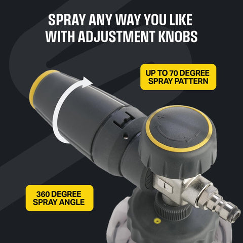 Active Foam Cannon high foam output stretches soap without waste.