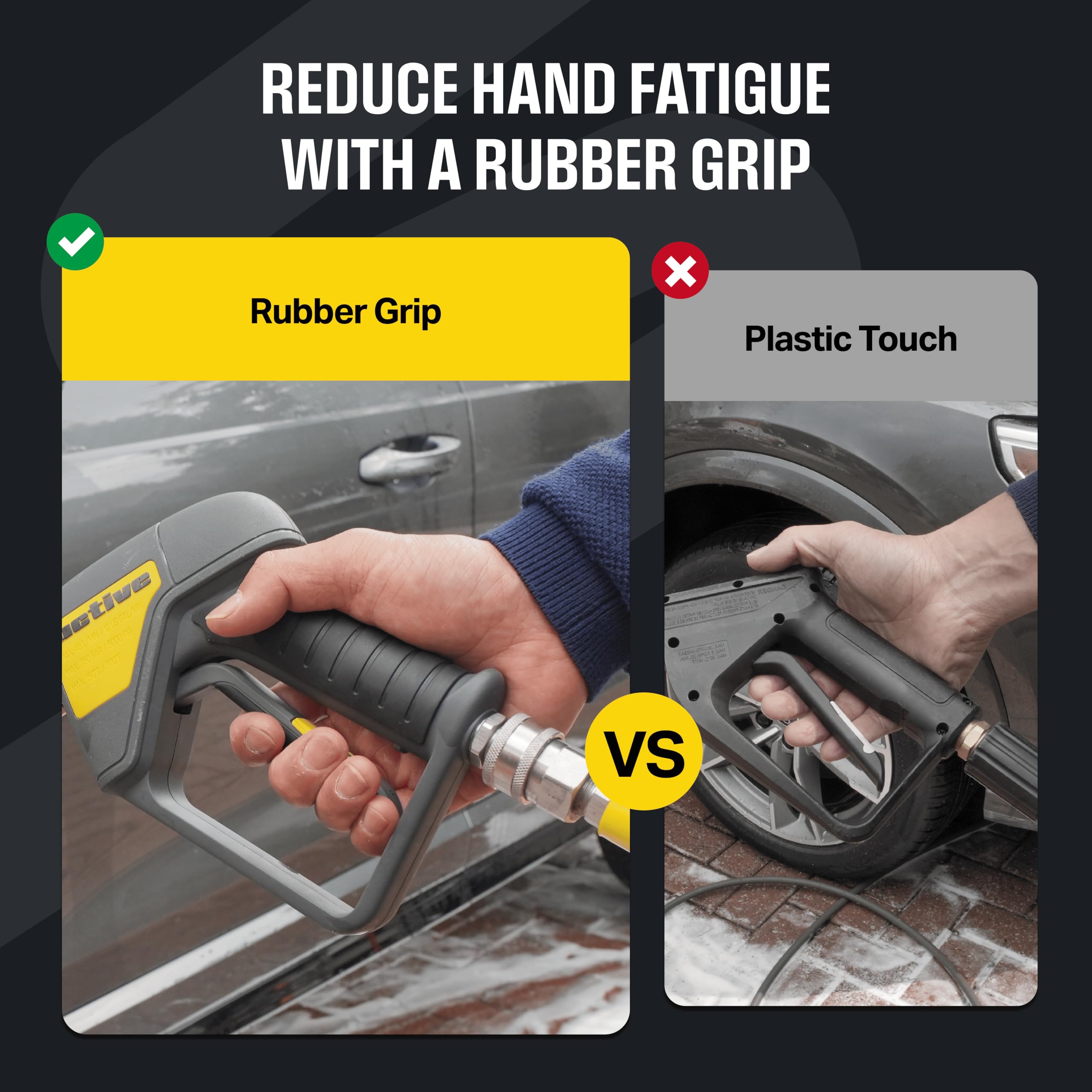 Active Swivel Gun 3/8 inch inlet plugs into most hoses for easy fit.