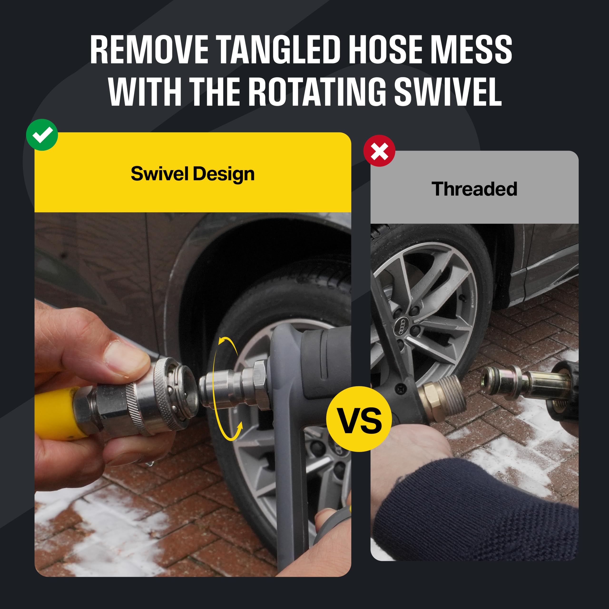 Active Swivel Gun quick-connect adapters enable fast setup and accessory swaps.