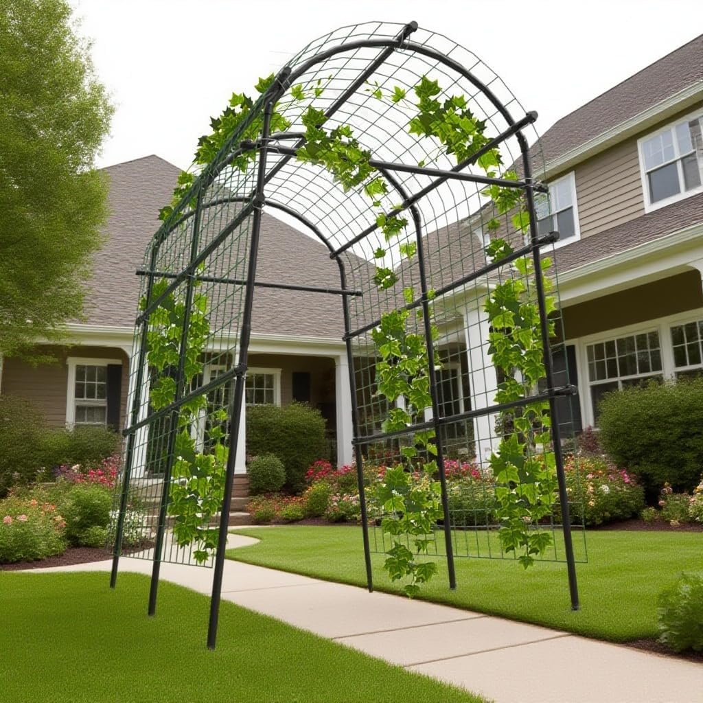 ActiveTrail Black-finish garden arch trellis complements any outdoor space