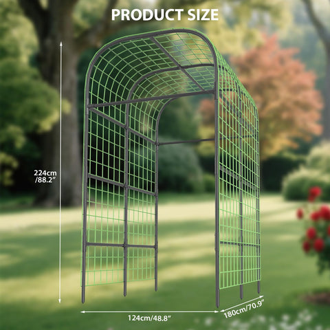 ActiveTrail black garden arch enhances borders and pathways with durable steel construction