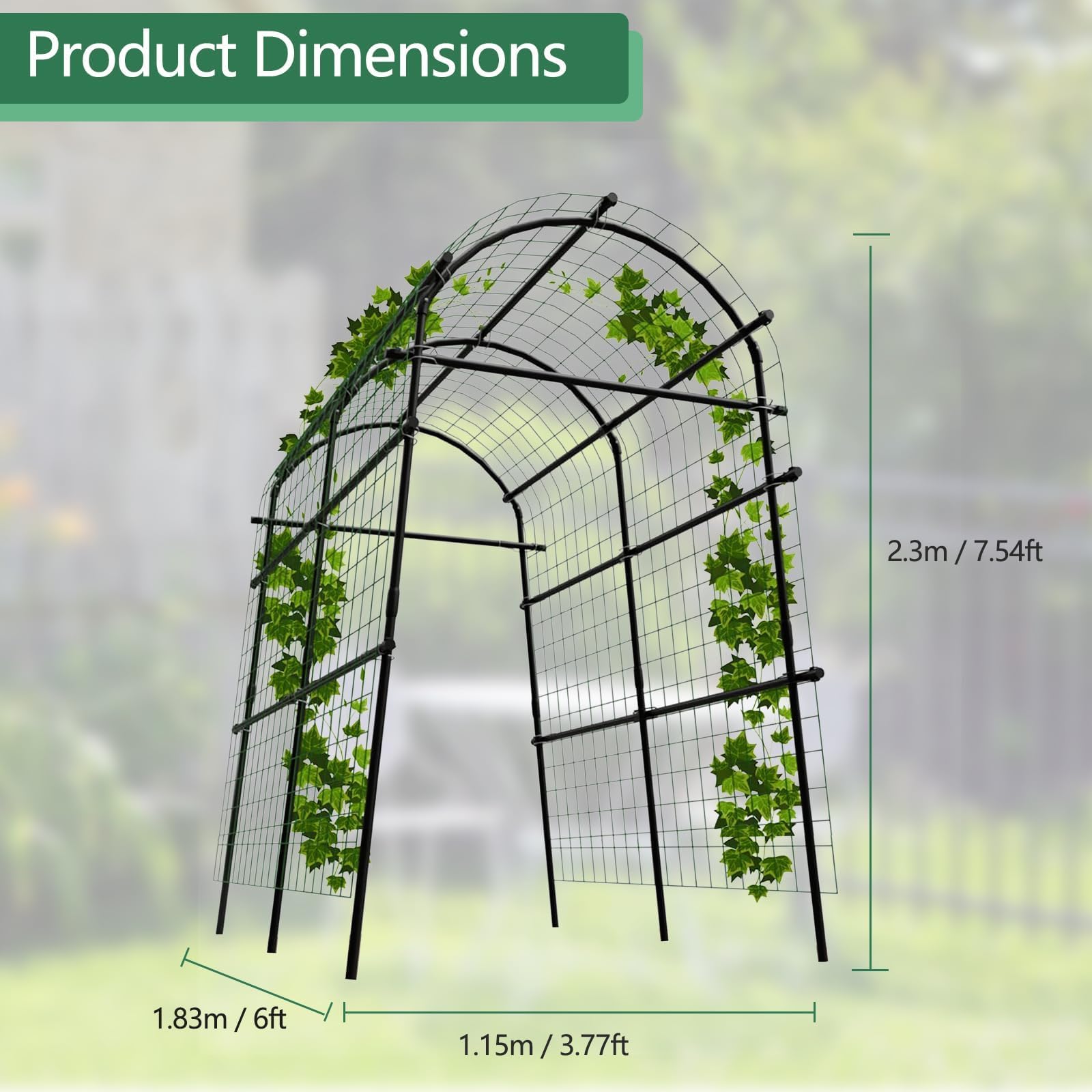 ActiveTrail Garden Arch Trellis close-up netting demonstrates durable support for vines