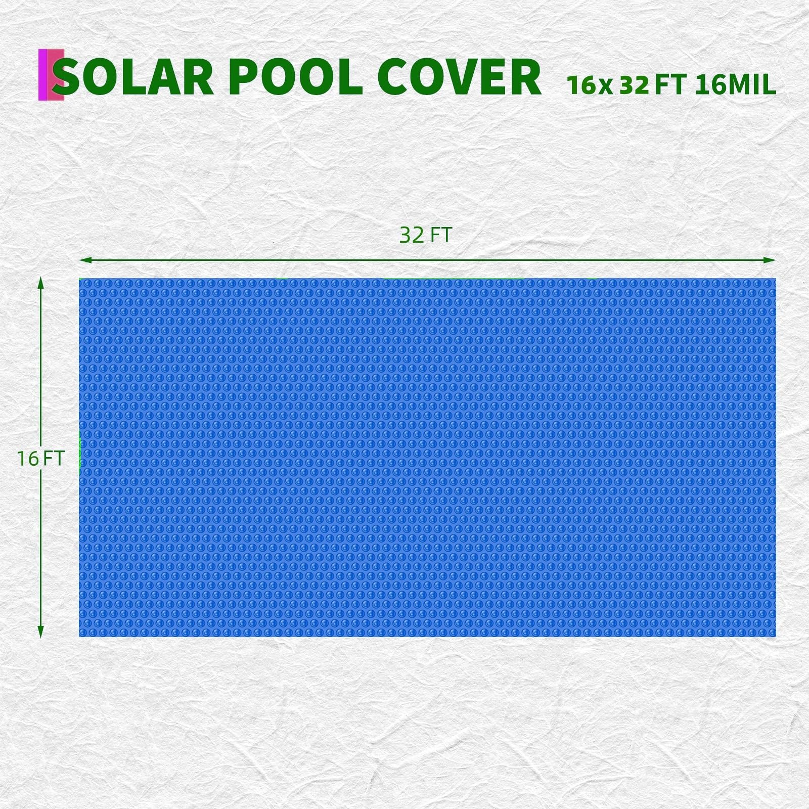 ActiveTrail 16mil heavy-duty rectangle pool cover protects water from debris