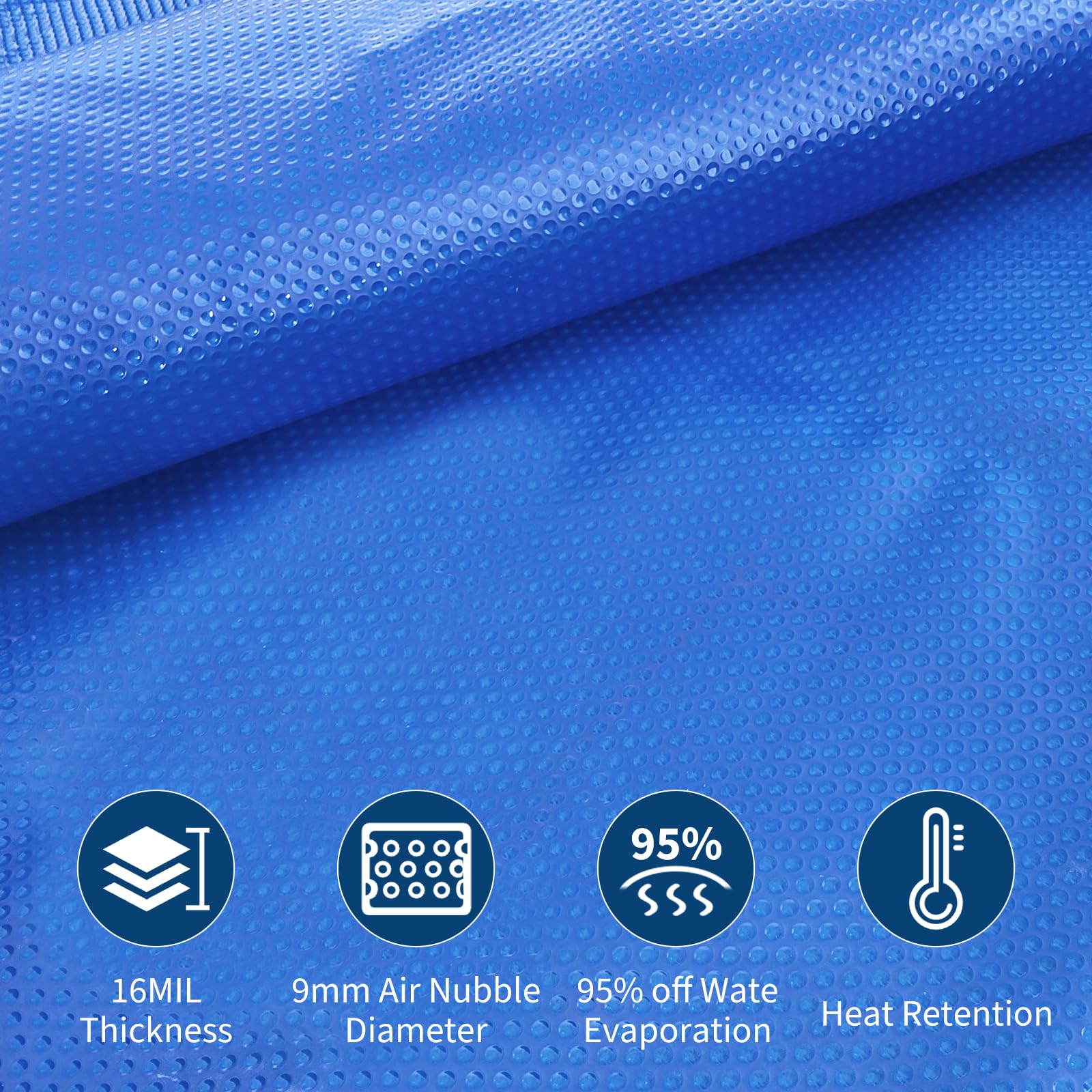 ActiveTrail thermal bubble technology on pool surface enhances warmth