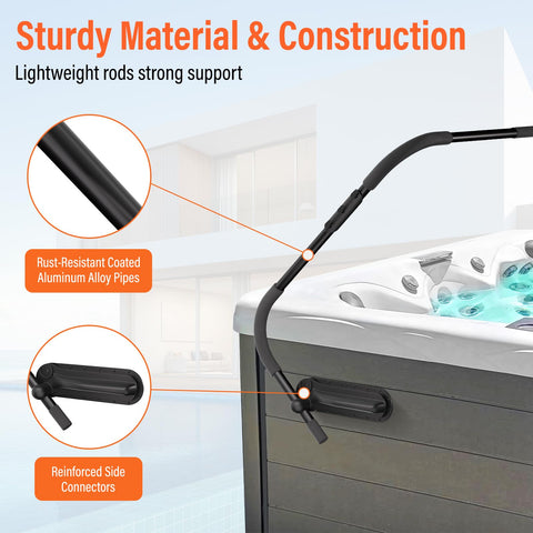 ACTREY Spa Lifter folded cover demonstrating compact storage