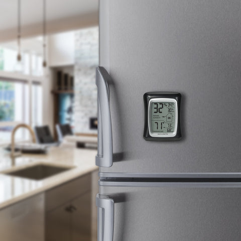 AcuRite wireless monitor with back magnet for flexible placement in any room.