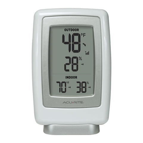 AcuRite 00611 outdoor sensor with integrated hanger for easy mounting.