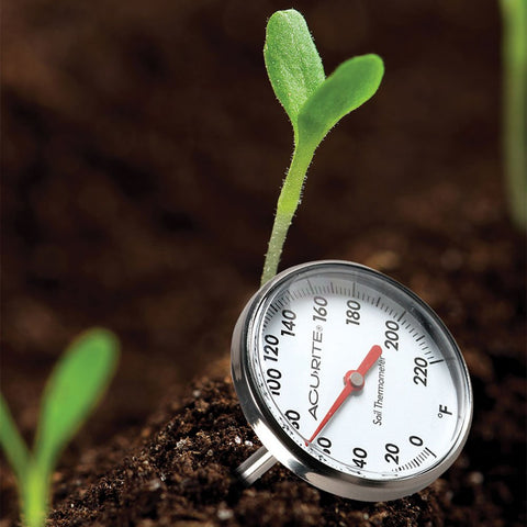 AcuRite protective sheath with pocket clip keeps thermometer safe during gardening.