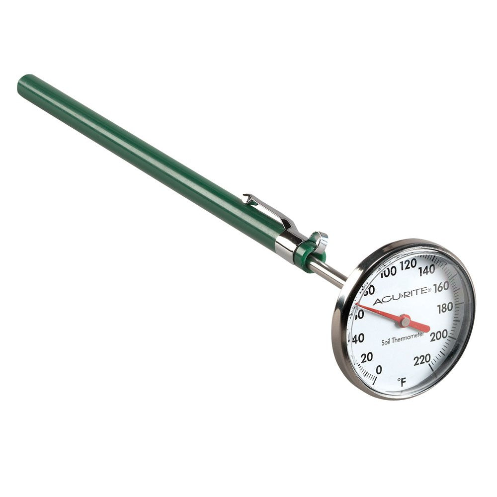 AcuRite 00661 soil thermometer with a 7-inch stem for indoor and outdoor readings.