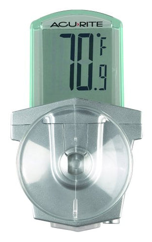 AcuRite 00799 thermometer display shows outdoor temperature in large numerals for quick checks