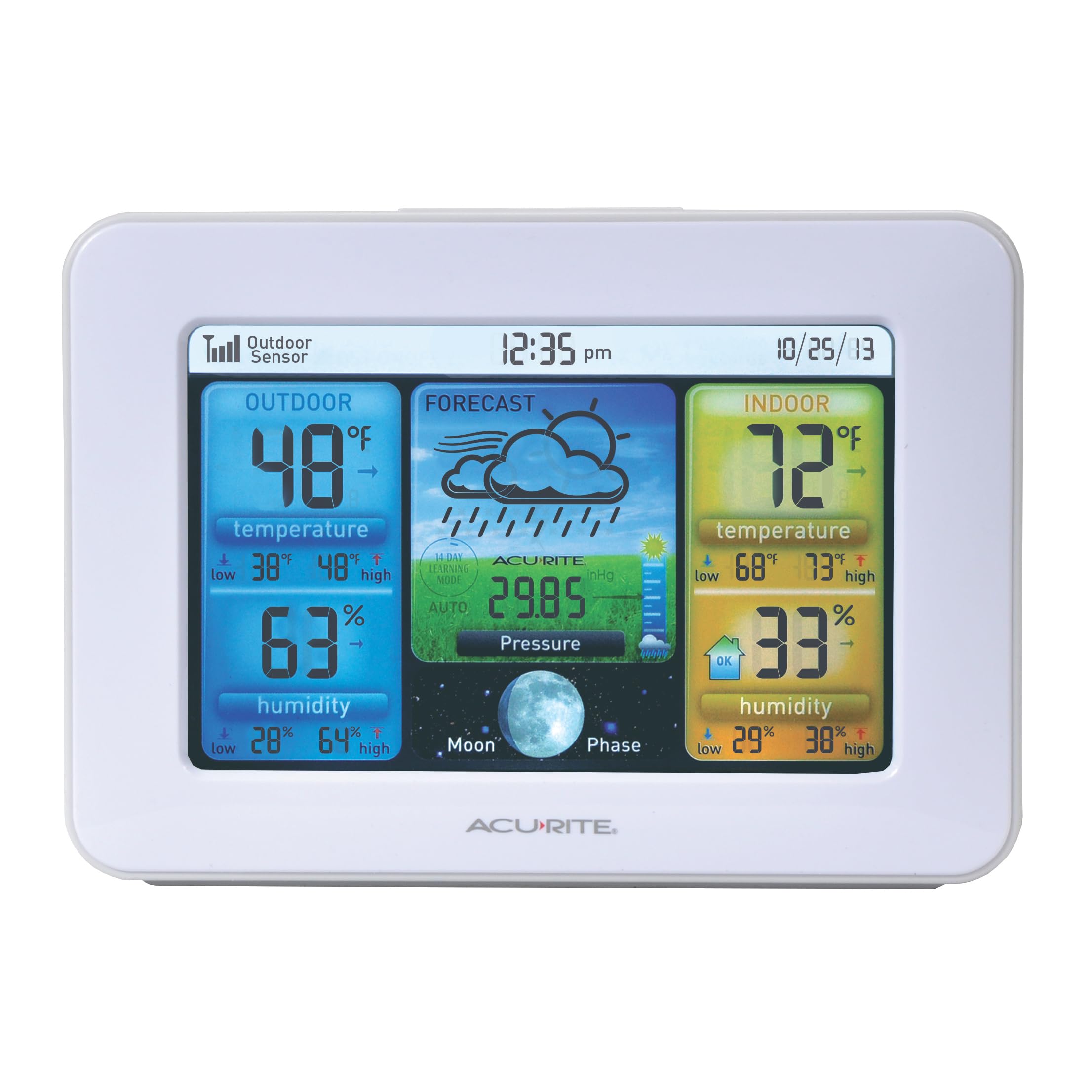 AcuRite 02041M wall-mount or tabletop stand for flexible placement in any room.
