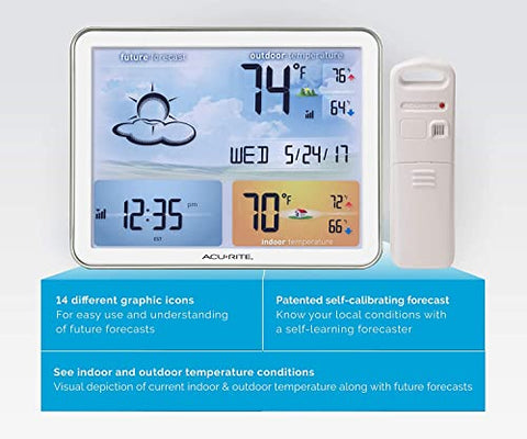 AcuRite 02081M atomic clock provides split second accuracy for schedules.