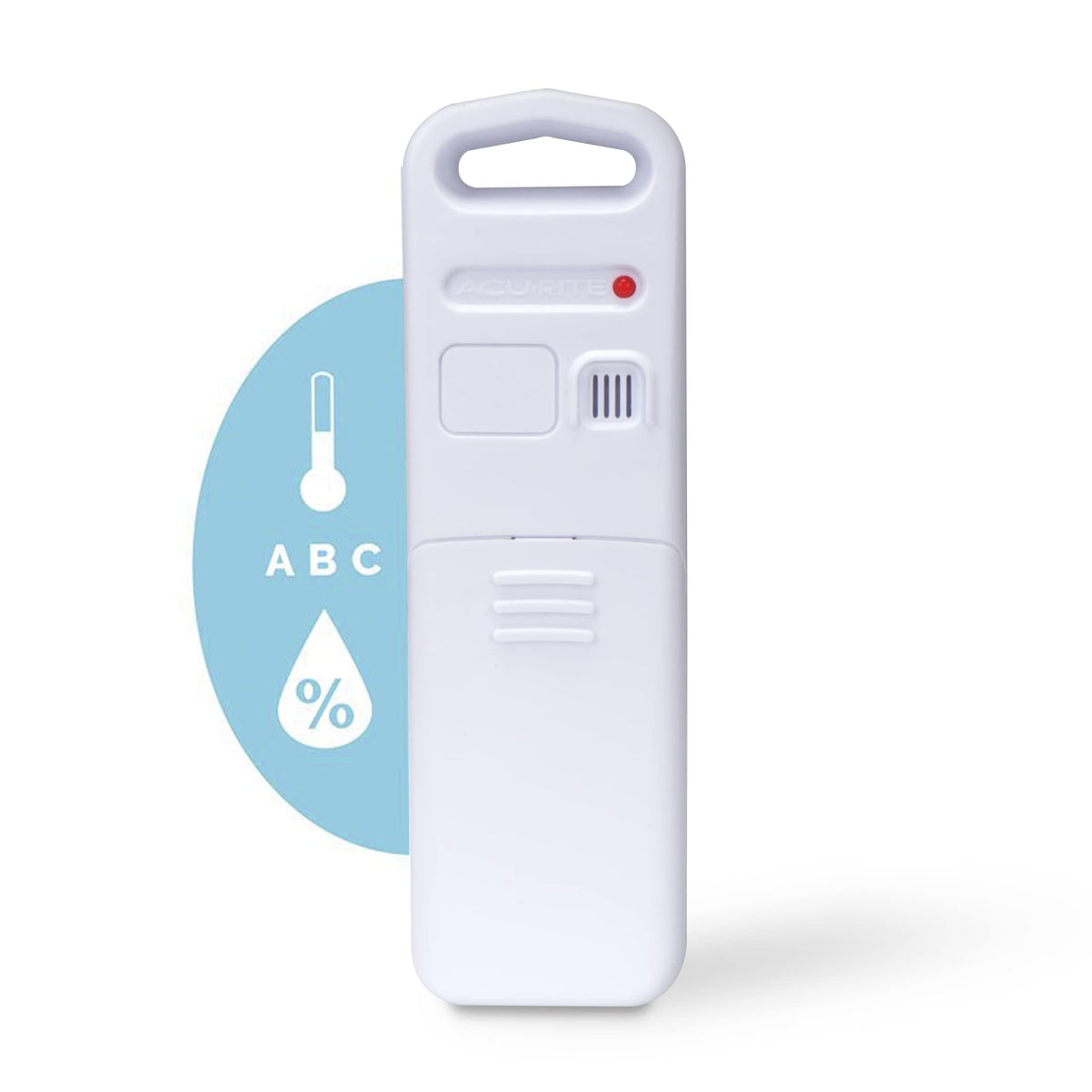 AcuRite 06002M outdoor sensor mounted through a hole for flexible placement.