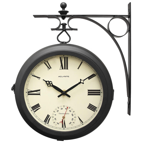 AcuRite 75140M double-sided clock front view with easy readability from multiple angles