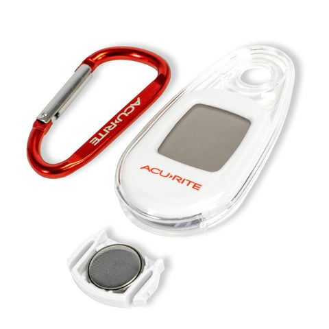 AcuRite aluminum carabiner clip attachment for secure travel