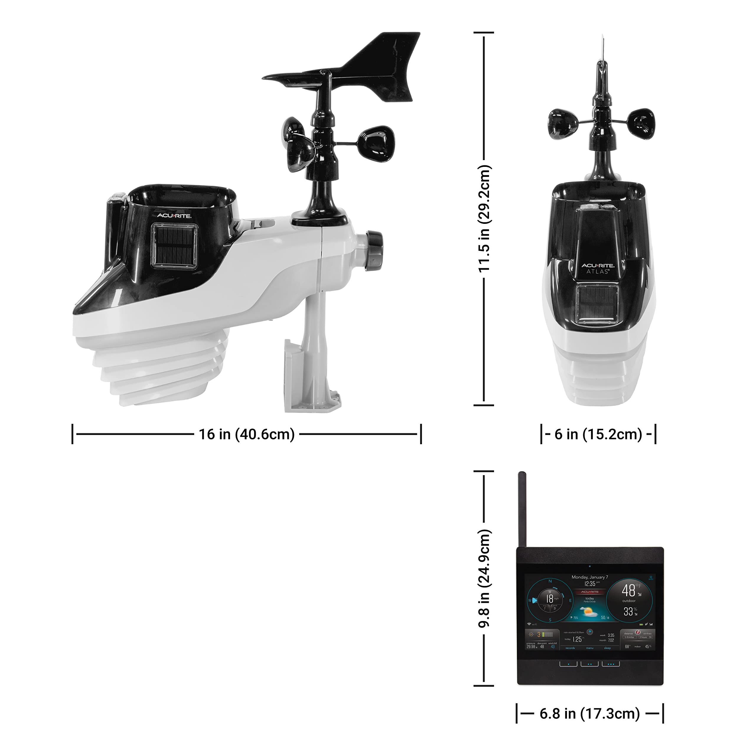 AcuRite Atlas wind gauge shows speed and direction for storm prep