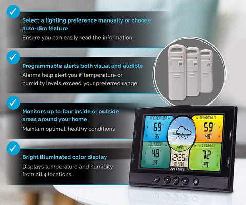 AcuRite easy setup and placement options for flexible installation.