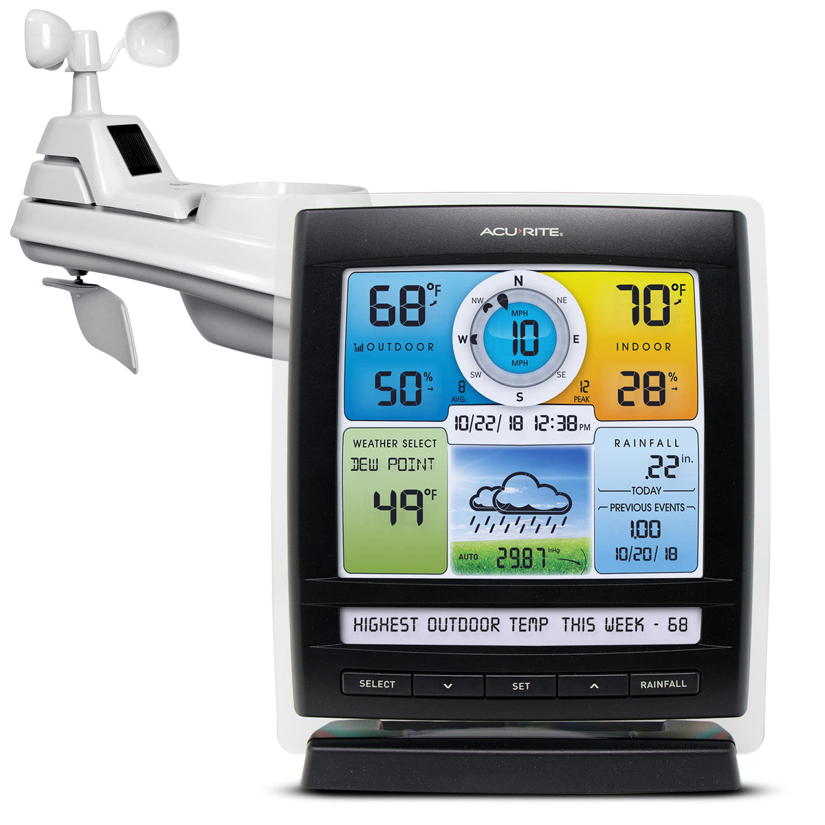 AcuRite Iris 5-in-1 outdoor sensor for precise environmental data in your yard.