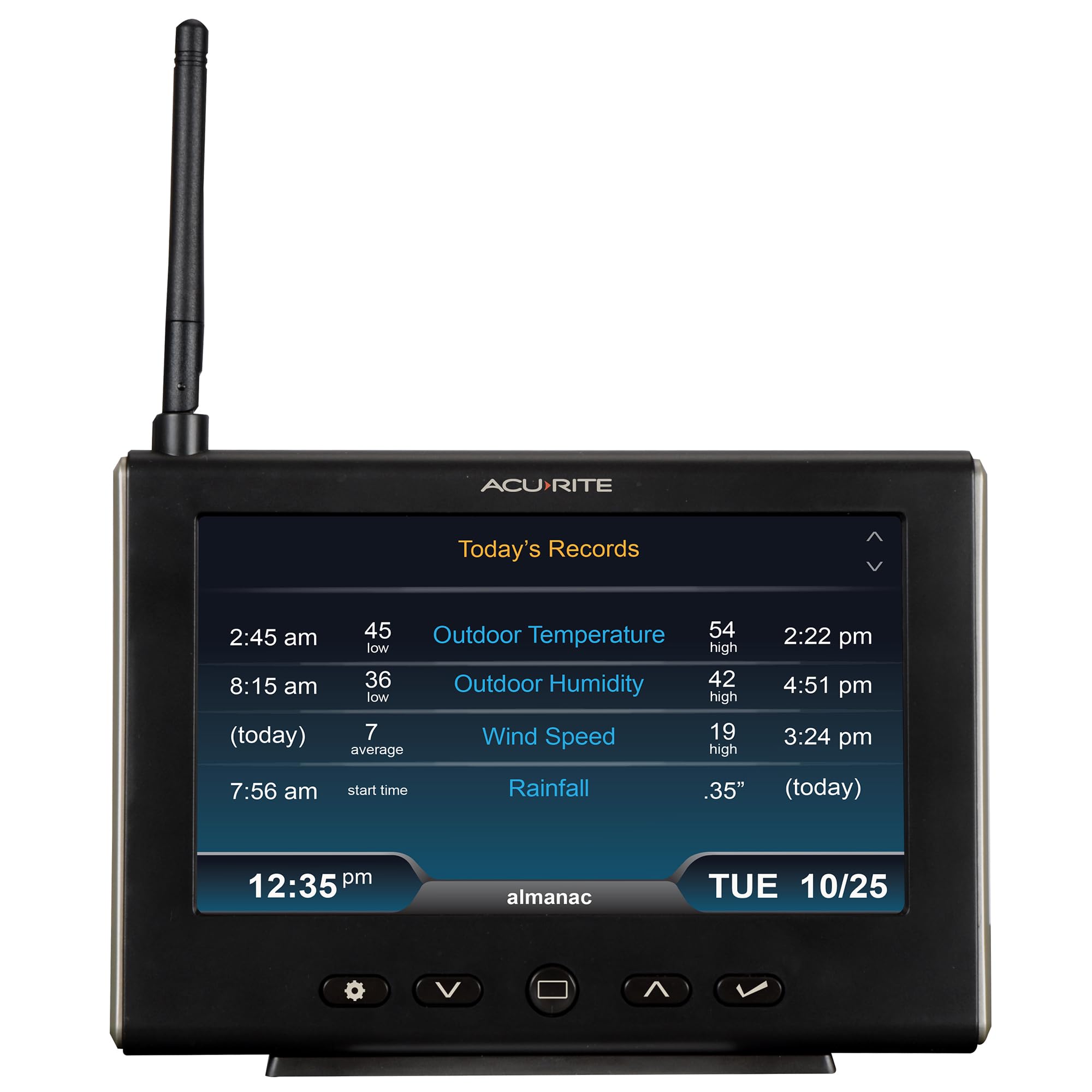 AcuRite Iris indoor/outdoor thermometer tracks temperature and humidity for comfort.