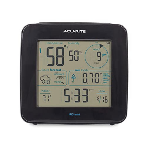 AcuRite Iris outdoor sensor installation showing wireless data collection
