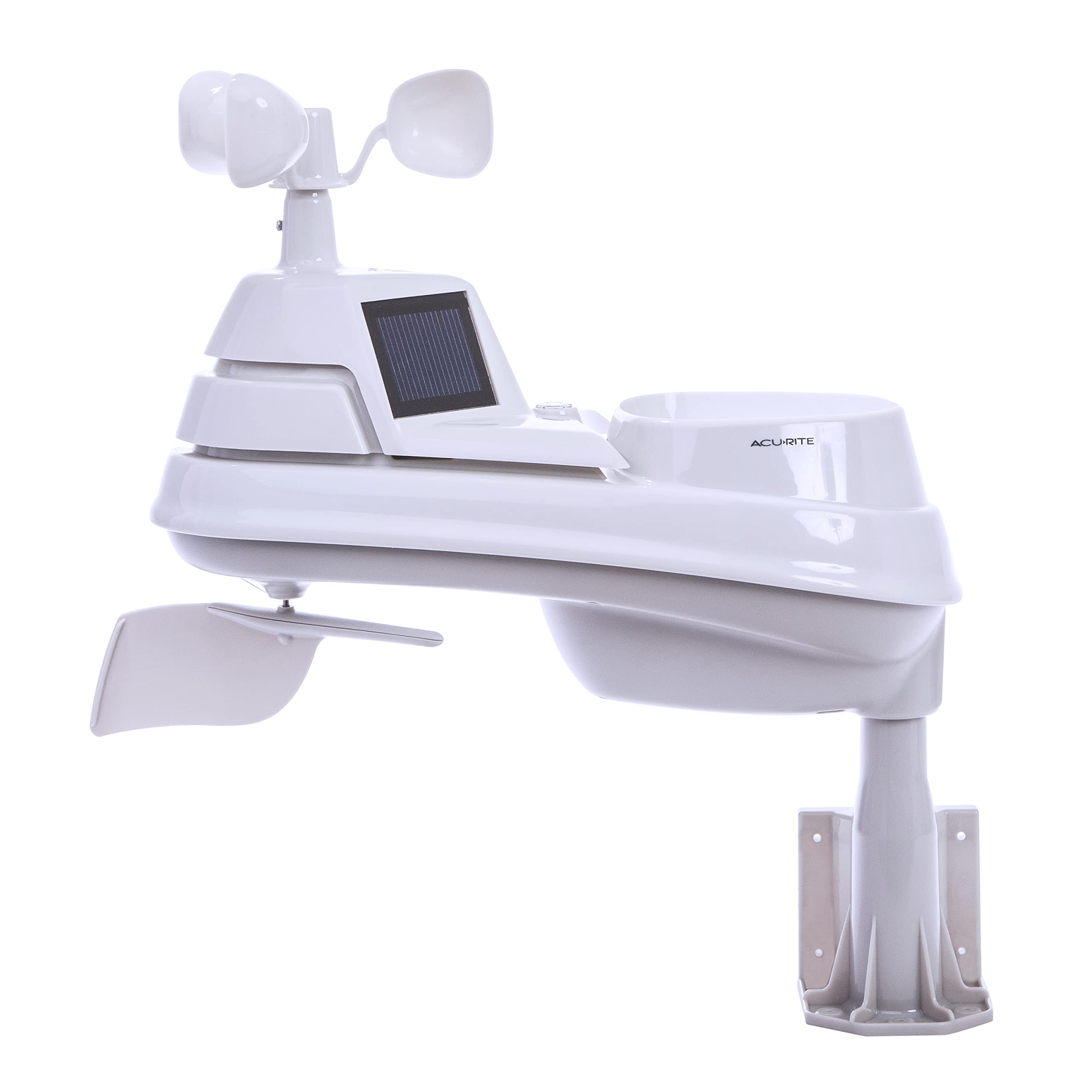 AcuRite Iris PRO+ weather sensor outdoors for precise five-in-one readings.