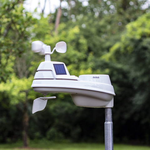AcuRite Iris PRO+ wind speed and direction module in use.