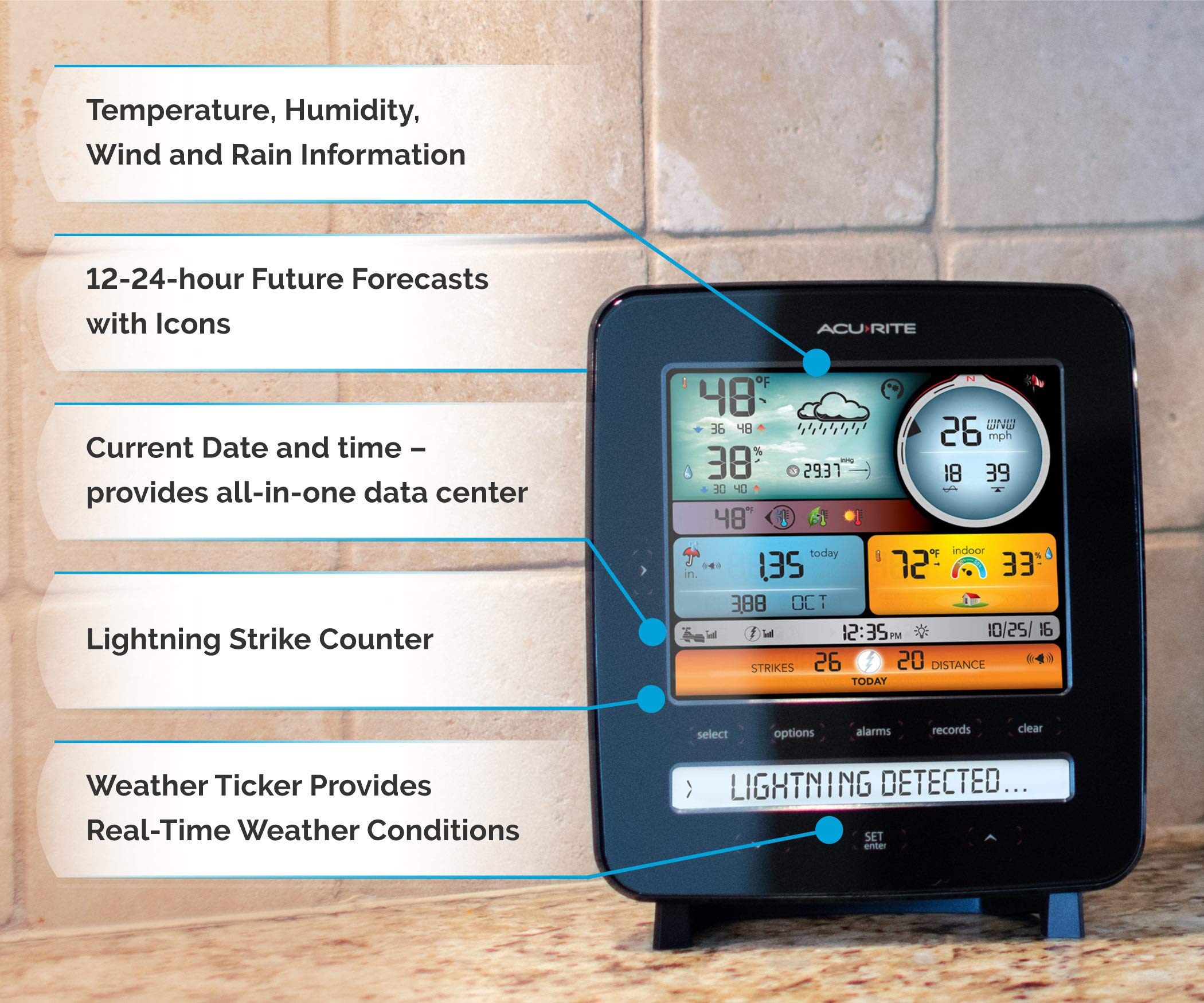 AcuRite Iris wind speed and direction readouts support outdoor timing