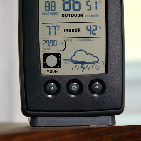 AcuRite moon phase display helps with evening plans and garden timing.