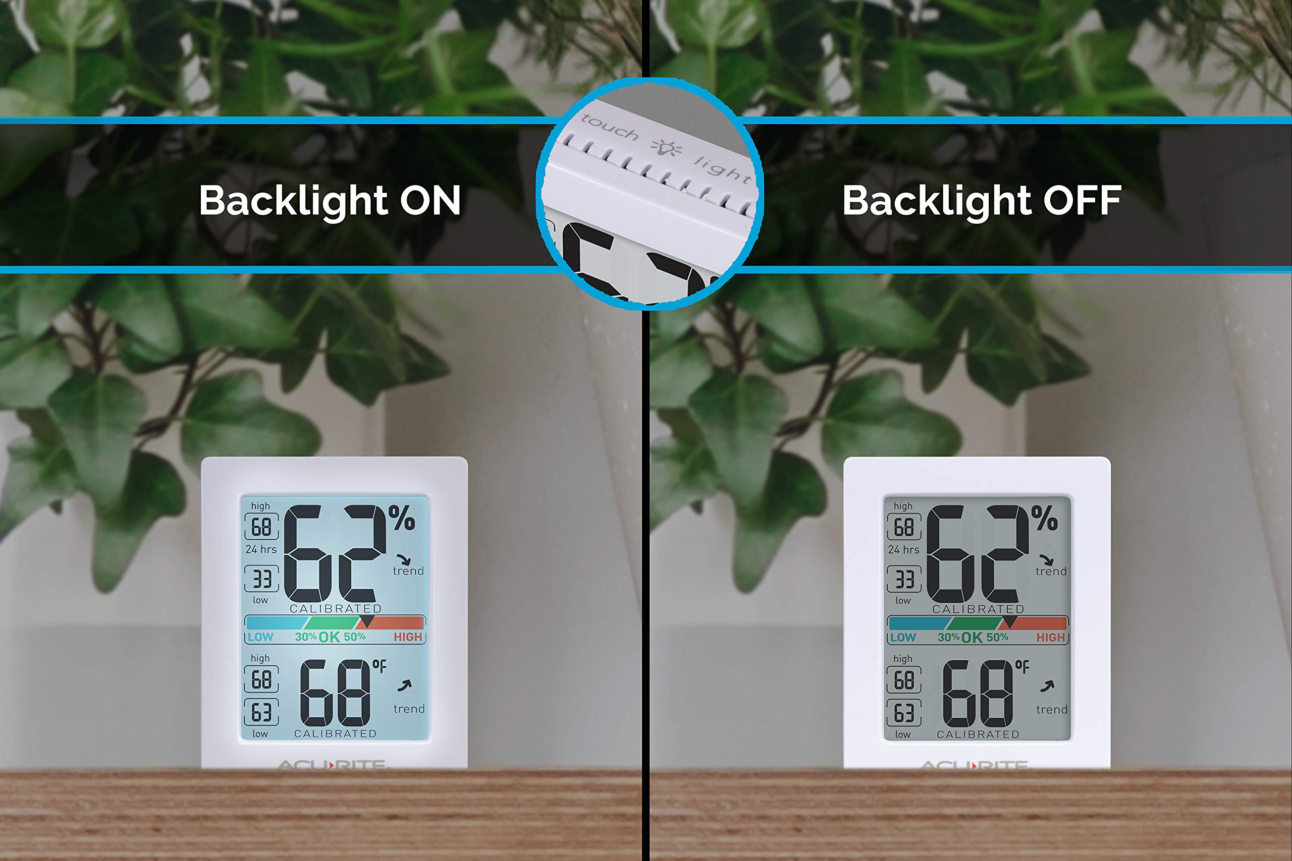 AcuRite Pro indoor hygrometer offers tabletop or magnetic mounting for flexible setup.