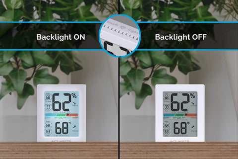 AcuRite Pro indoor hygrometer offers tabletop or magnetic mounting for flexible setup.