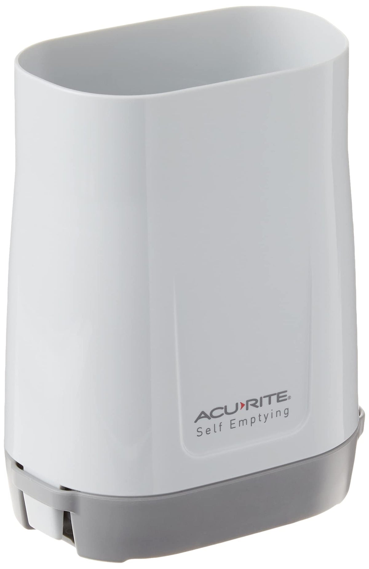 AcuRite rain gauge unit white captures precise rainfall for garden planning.