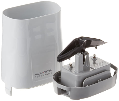 AcuRite self-emptying rain cup demonstrates maintenance-free operation.