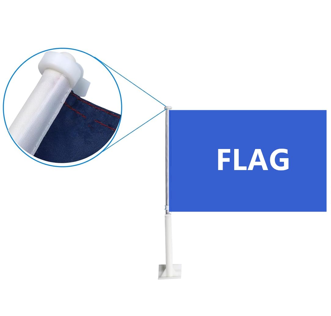ACWIPT 19-inch flagpole clip-mount in use on a car window