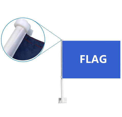 ACWIPT 19-inch flagpole clip-mount in use on a car window