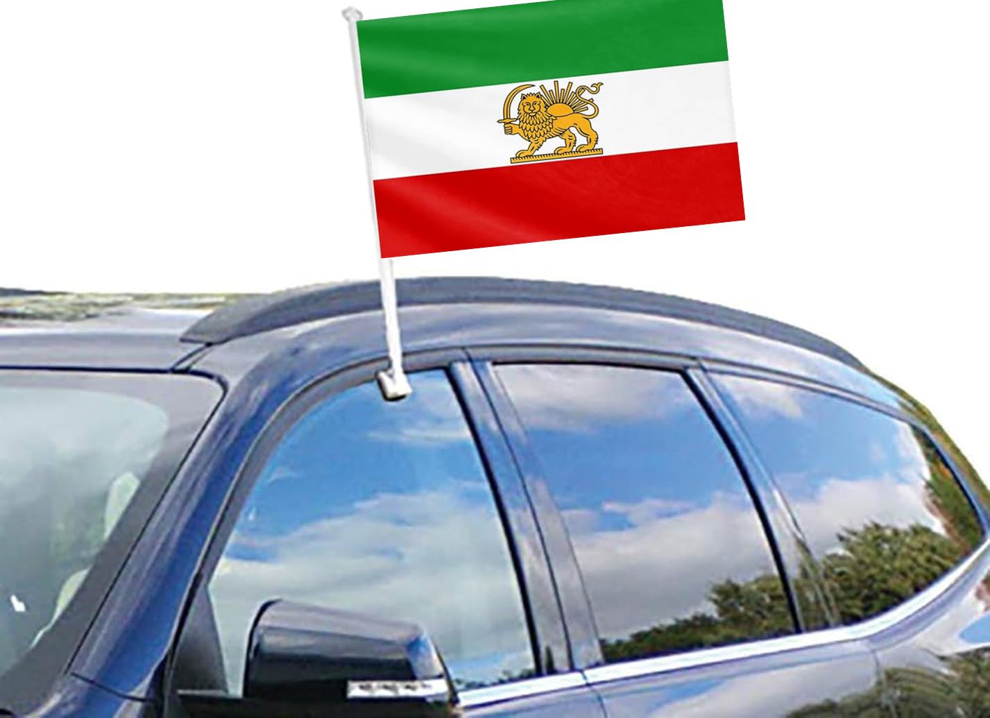 ACWIPT two-pack Iran flags for cars offering durable road-ready signaling