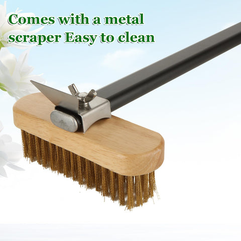 ACXFOND stainless steel scraper backs the brush for burnt residue removal.