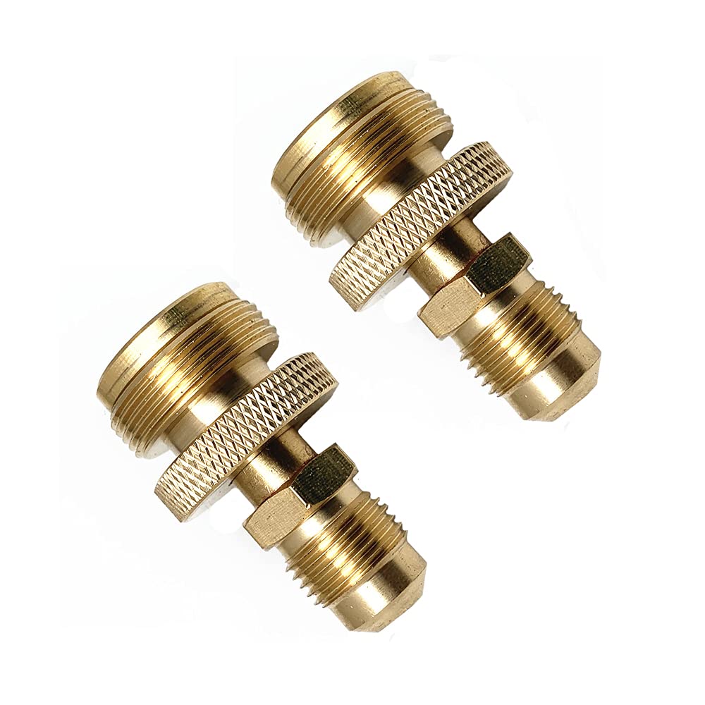 Acxico 2-pack grill stove connector with 3/8-inch male flare for secure attachment.