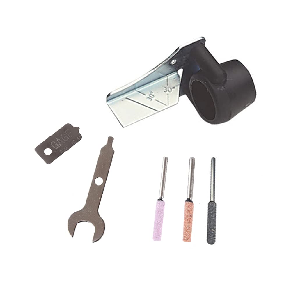 Acxico sharpening angle guide demonstrating precise chain alignment for sharp cuts
