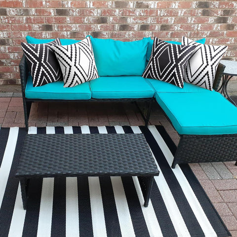 Adabana two-pack outdoor covers coordinate patio furniture and decor.